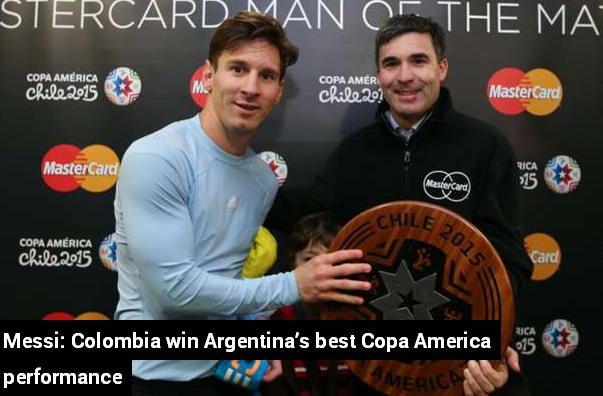 梅西：对阵哥伦比亚是阿根廷表现最佳一战